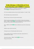 NURS 350 Quiz 1 UPDATED ACTUAL   Exam Questions and CORRECT Answers 