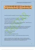 ACNP BOARD REVIEW Exam Questions And Answers &vert;Latest 2025 &vert; Guaranteed Pass