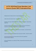 ACTG 4510 Final Exam Questions And Answers &vert;Latest 2025 &vert; Guaranteed Pass