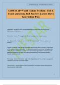 AMSCO AP World History Modern- Unit 6&period; Exam Questions And Answers &vert;Latest 2025 &vert; Guaranteed Pass