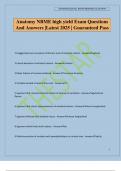 Anatomy NBME high yield Exam Questions And Answers &vert;Latest 2025 &vert; Guaranteed Pass