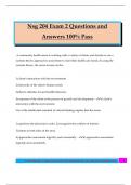 Nsg 204 Exam 2 Questions and Answers 100&percnt; Pass