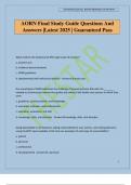 AORN Final Study Guide Questions And Answers &vert;Latest 2025 &vert; Guaranteed Pass