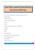 Peak Pilates Anatomy Exam Questions and Answers 100&percnt; Pass