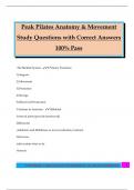 Peak Pilates Anatomy & Movement Study Questions with Correct Answers 100&percnt; Pass