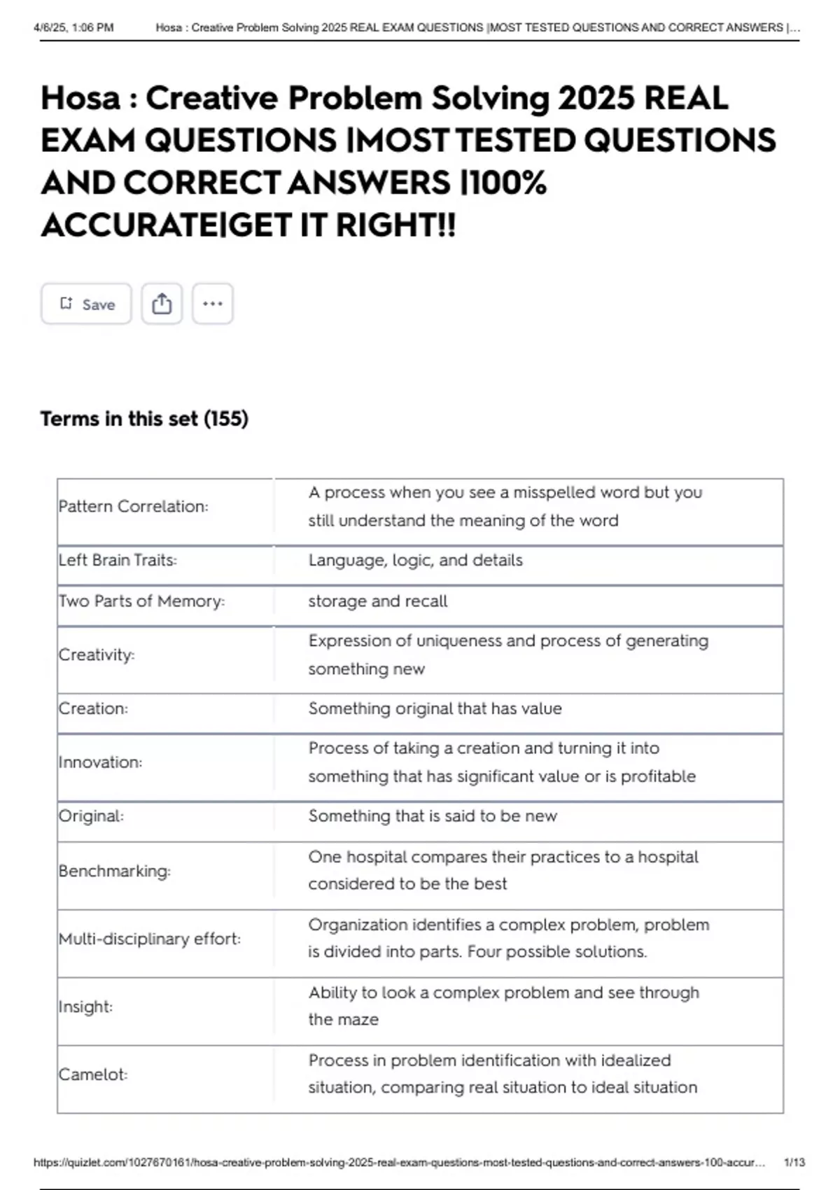 Hosa : Creative Problem Solving 2025 REAL EXAM QUESTIONS |MOST TESTED ...