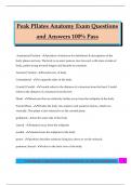 Peak PIlates Anatomy Exam Questions and Answers 100&percnt; Pass