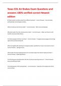 Texas CDL Air Brakes Exam Questions and answers 100&percnt; verified correct Newest edition