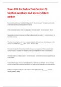 Texas CDL Air Brakes Test &lpar;Section 5&rpar; Verified questions and answers latest edition