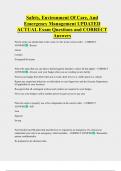 Safety&comma; Environment Of Care&comma; And  Emergency Management UPDATED  ACTUAL Exam Questions and CORRECT  Answers 