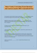 Basic County Corrections Exam Questions And Answers &vert;Latest 2025 &vert; Guaranteed Pass