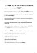 ALHS FINAL REVIEW QUESTIONS AND 100- VERIFIED ANSWERS&period;