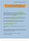 CBCS Exam Study Guide Questions And Answers &vert;Latest 2025 &vert; Guaranteed Pass