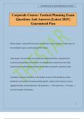 Corporals Course&colon; Tactical Planning Exam Questions And Answers &vert;Latest 2025 &vert; Guaranteed Pass