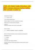 ANSC 221 Study Guide Questions with 100&percnt; Correct Answers Latest Update 2025 Already Graded A&plus;&period;