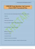 CDR RD Exam Questions And Answers &vert;Latest 2025 &vert; Guaranteed Pass