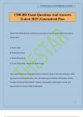 CDR RD Exam Questions And Answers &vert;Latest 2025 &vert; Guaranteed Pass
