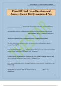 Class 200 Final Exam Questions And Answers &vert;Latest 2025 &vert; Guaranteed Pass
