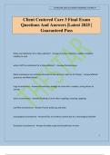 Client Centered Care 3 Final Exam Questions And Answers &vert;Latest 2025 &vert; Guaranteed Pass