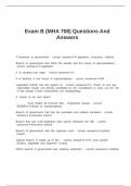 Exam B &lpar;MHA 708&rpar; Questions And Answers