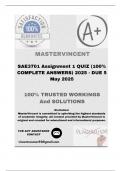SAE3701 Assignment 1 QUIZ &lpar;100&percnt; COMPLETE ANSWERS&rpar; 2025 - DUE 5 May 2025&semi; 100&percnt; correct solutions and explanations&period;