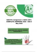 SAE3701 Assignment 1 QUIZ &lpar;100&percnt; COMPLETE ANSWERS&rpar; 2025 - DUE 5 May 2025&semi; 100&percnt; correct solutions and explanations&period;