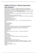 NURS 272 Exam 1 Review Questions and Answers