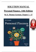 SOLUTION MANUAL Personal Finance&comma; 14th Edition By E&period; Thomas Garman&comma; Chapter 1 - 17