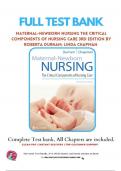 Test Bank&colon; Maternal-Newborn Nursing&colon; The Critical Components of Nursing Care&comma; 3rd Edition&comma; Roberta Durham&comma; Linda Chapman &CenterDot; Exam &lpar;elaborations&rpar;