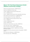 Music 101 Final Exam Rosemary Hunter &lpar;Wallace Community College&rpar; Questions with Correct Answers&vert; New Version with complete solutions