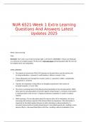 NUR 6521-Week 1 Extra Learning Questions And Answers Latest Updates 2025