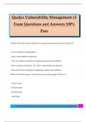 Qualys Vulnerability Management v1 Exam Questions and Answers 100&percnt; Pass