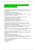 Module 3 Special Vulnerable Populations Questions & Answers 