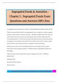 Segregated Funds & Annuities - Chapter 2 - Segregated Funds Exam Questions and Answers 100&percnt; Pass