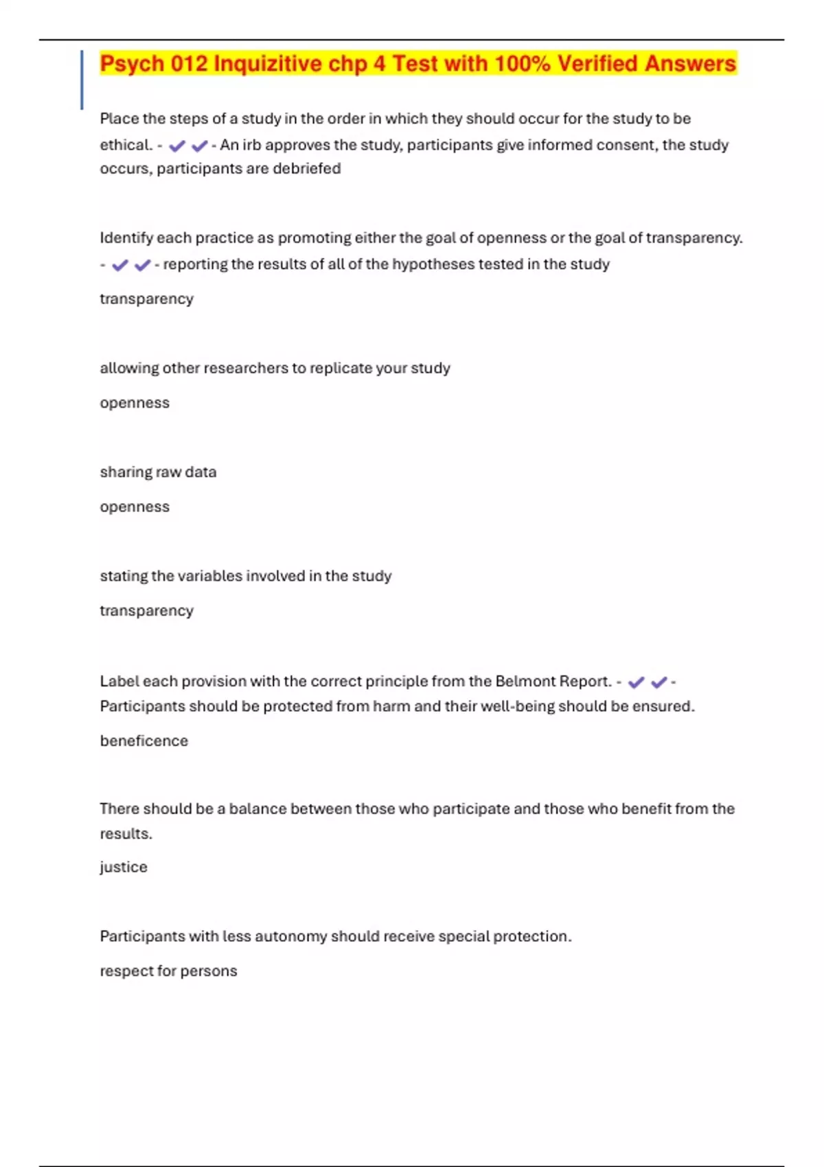 Psych 012 Inquizitive chp 4 Test with 100% Verified Answers - Psych 012 ...