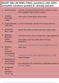 MGMT 495 LIM WWU FINAL questions with 100&percnt; complete solutions graded A&plus; already passed