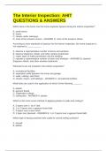 The Interior Inspection&colon; AHIT QUESTIONS & ANSWERS