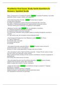 Prosthetics Final Exam&colon; Study Guide Questions & Answers&colon; Updated Guide