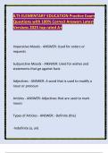 ILTS ELEMENTARY EDUCATION Practice Exam Questions with 100- Correct Answers Latest Versions