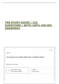 TNS STUDY GUIDE &vert; 222 QUESTIONS &vert; WITH 100&percnt; SOLVED ANSWERS&excl;&excl;