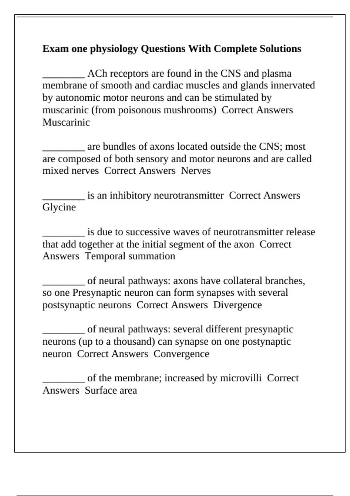 Axiology Questions Exam one physiology Questions With Complete Solutions - Physiology ...