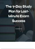 The 7-Day Study Plan for Last-Minute Exam Success