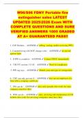 W96&sol;S96 FDNY Portable fire extinguisher sales LATEST UPDATED 2025&sol;2026 Exam WITH COMPLETE QUESTIONS AND SURE VERIFIED ANSWERS 1005 GRADED AT A&plus; GUARANTEED PASS&excl;&excl;