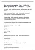 Forensic Accounting Exam 1&period; Ch&period; 1-4 New Questions And Complete Answers&period;