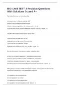 BIO 1A03 TEST 2 Revision Questions With Solutions Scored A&plus;&period;