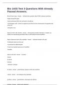 Bio 1A03 Test 3 Questions With Already Passed Answers&period;