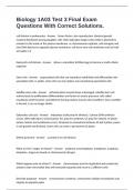Biology 1A03 Test 3 Final Exam Questions With Correct Solutions&period;