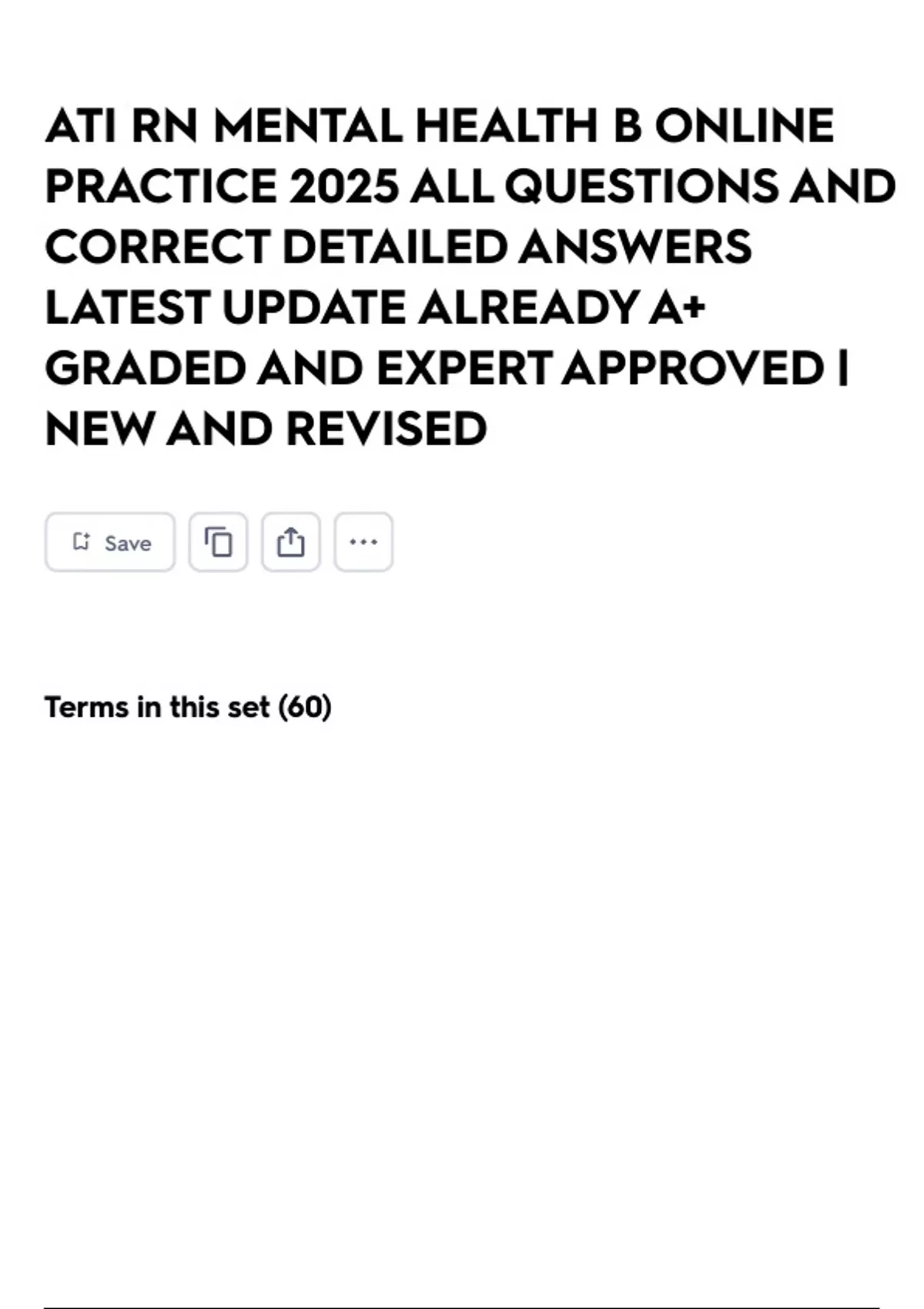 ATI RN MENTAL HEALTH B ONLINE PRACTICE 2025 ALL QUESTIONS AND CORRECT ...