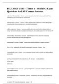 BIOLOGY 1A03 - Theme 1 - Module 2 Exam Questions And All Correct Answers&period;