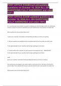 POST OFFICE EXAM&lpar;mail job&rpar;updated questions on October 16&comma; 2024 ALL 204 QUESTIONS FULLY ANSWERED and rated 100&percnt;&period;